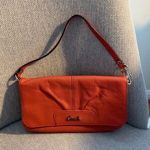 Coach Coral Pink Leather Wristlet/Mini Purse